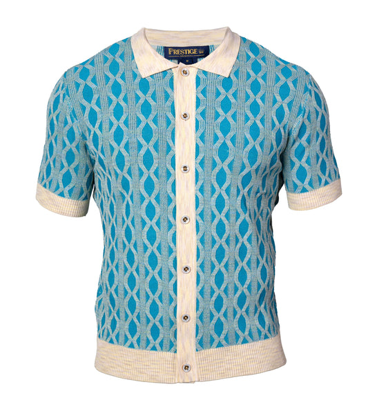 Prestige CMK-6006 Turquoise Knit Shirt