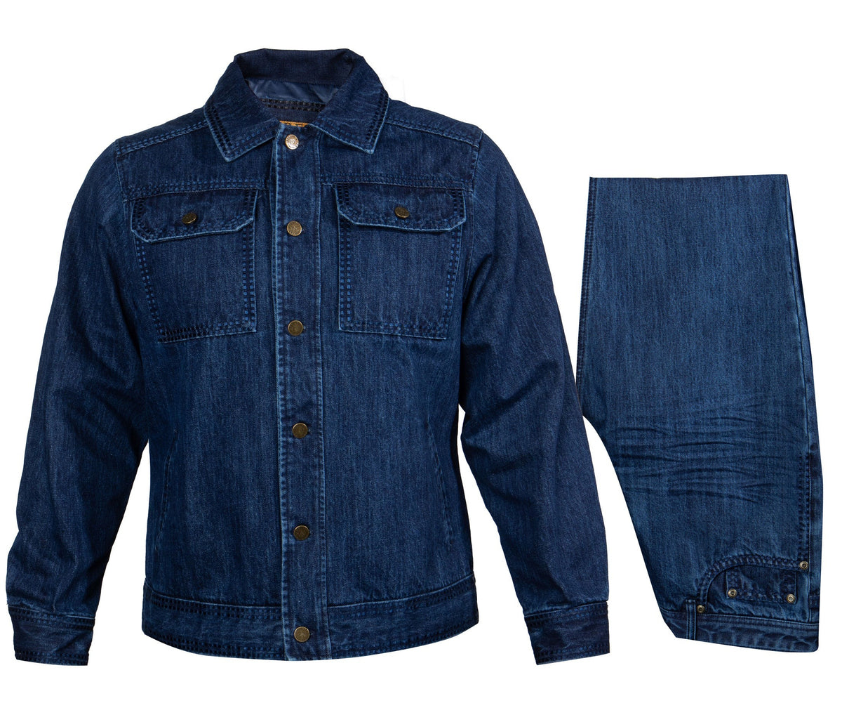 Prestige Indigo Vintage Denim Jacket + Pants Set - Dudes Boutique