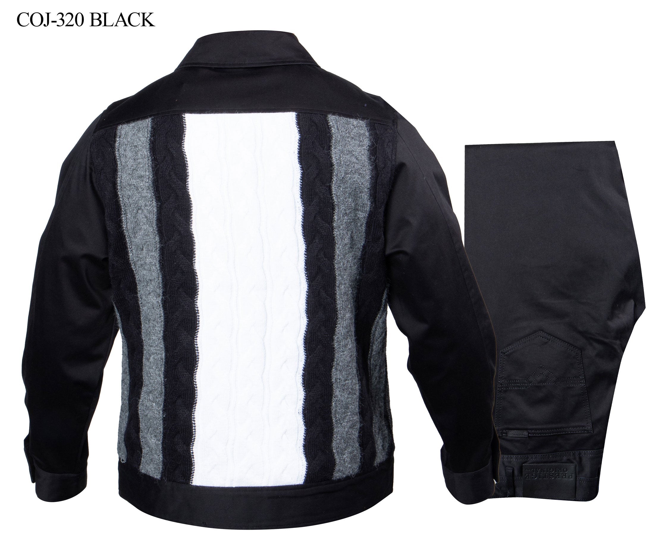 Prestige Black Cable Knit Button Up Shirt & Pant Set - Dudes Boutique