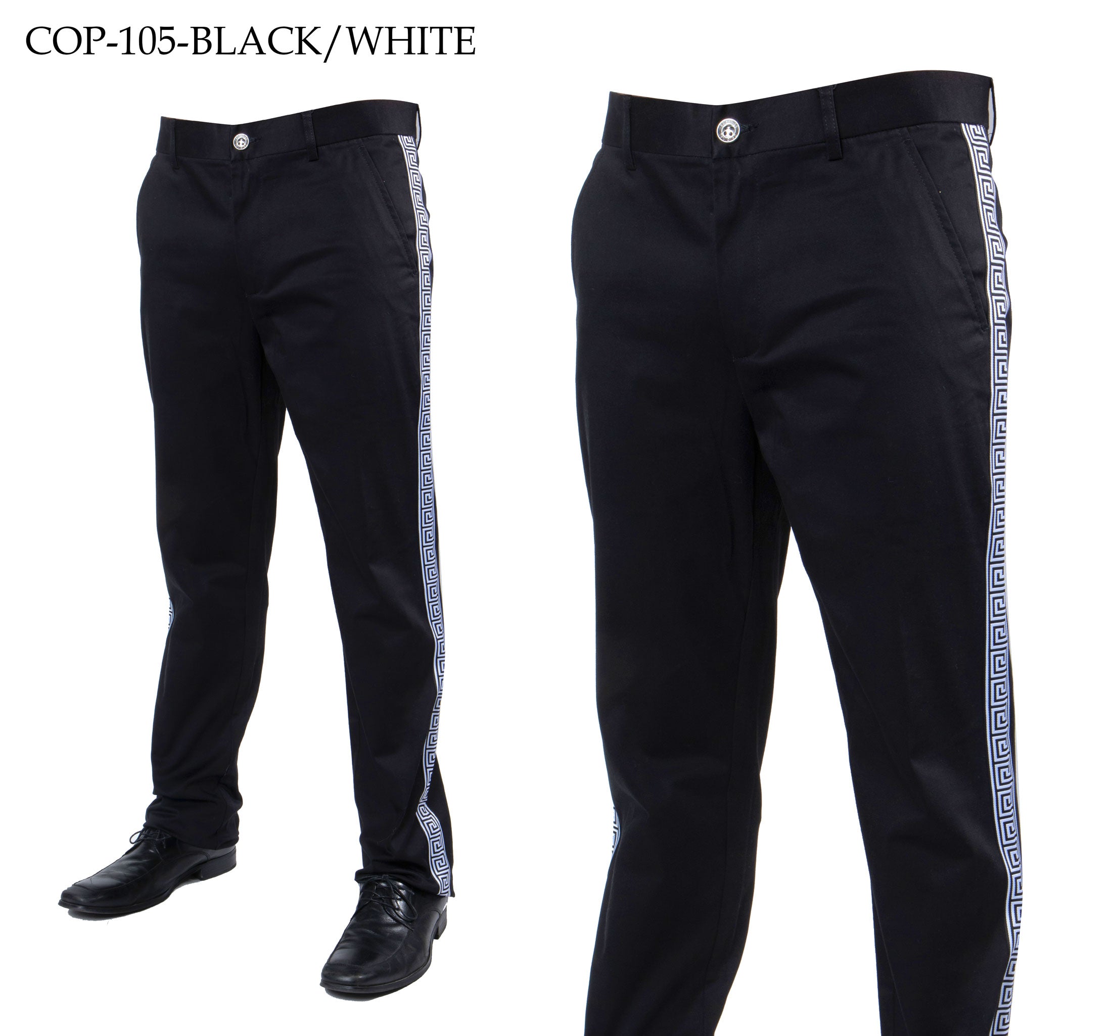 Prestige COP-105 Black/White Greek Key Pants