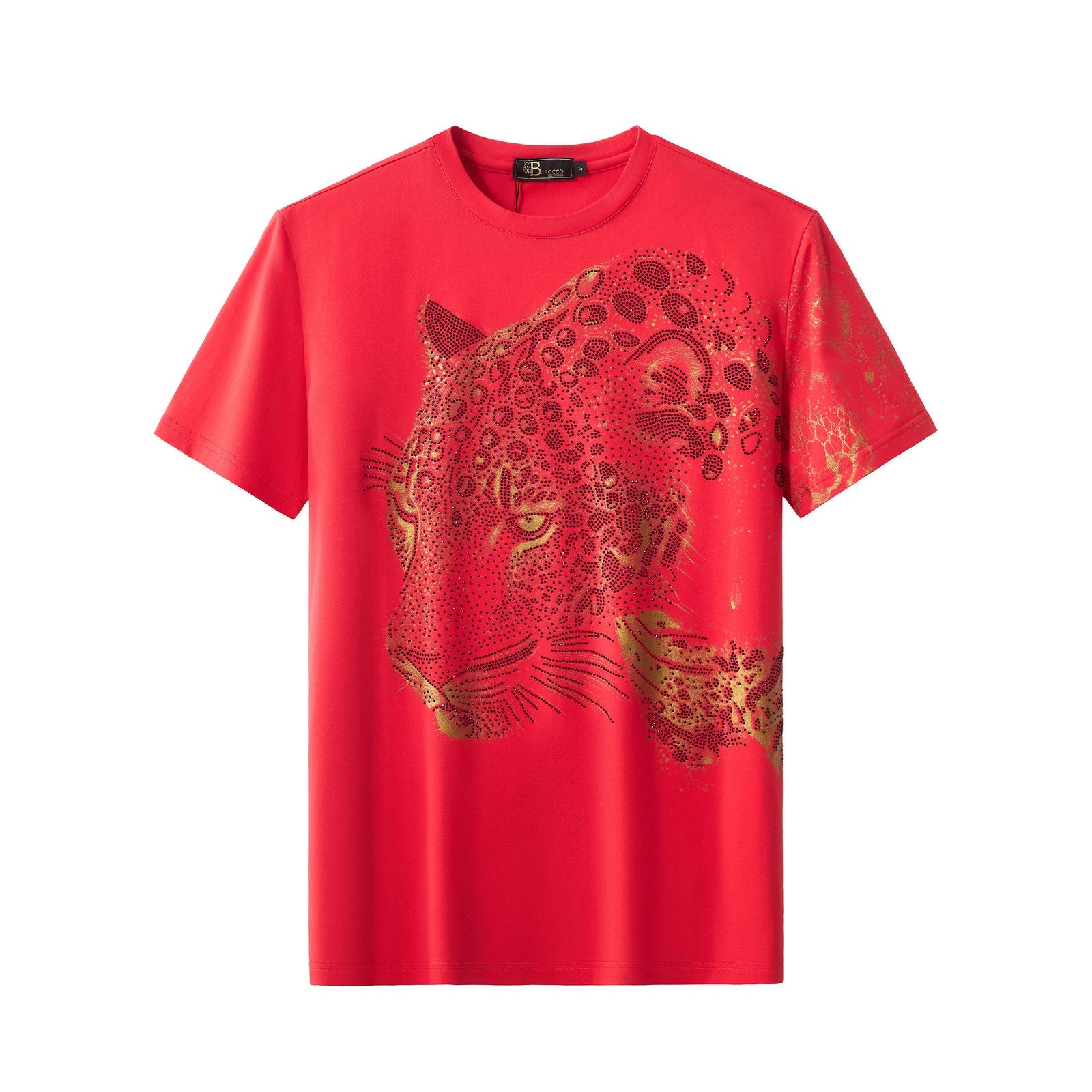 Imperial Leopard Crystal SS Shirt RED