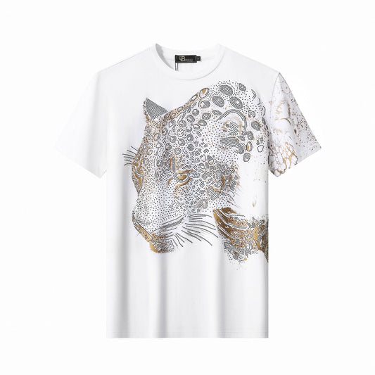 Imperial Leopard Crystal SS Shirt WHITE