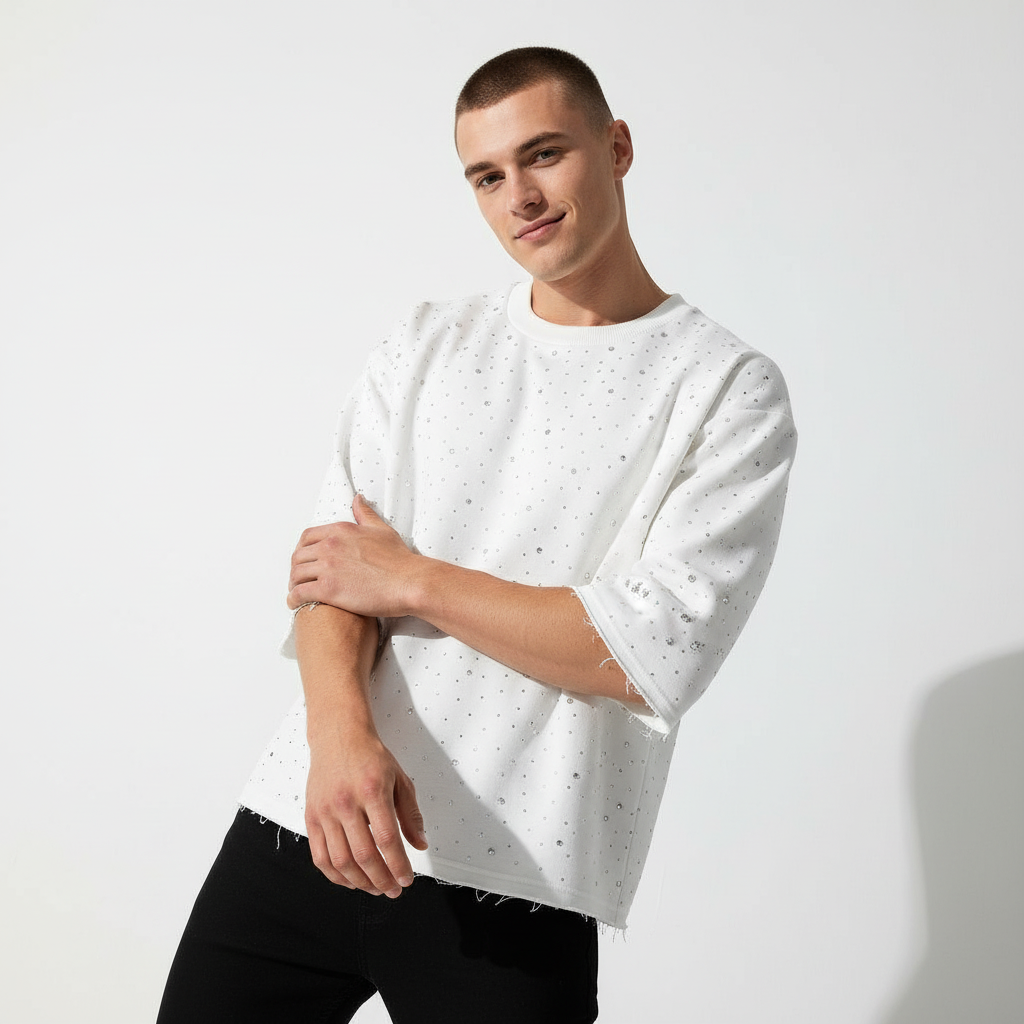 Stellar Scatter Sweatshirt – Century Penthouse WHITE/SILVER