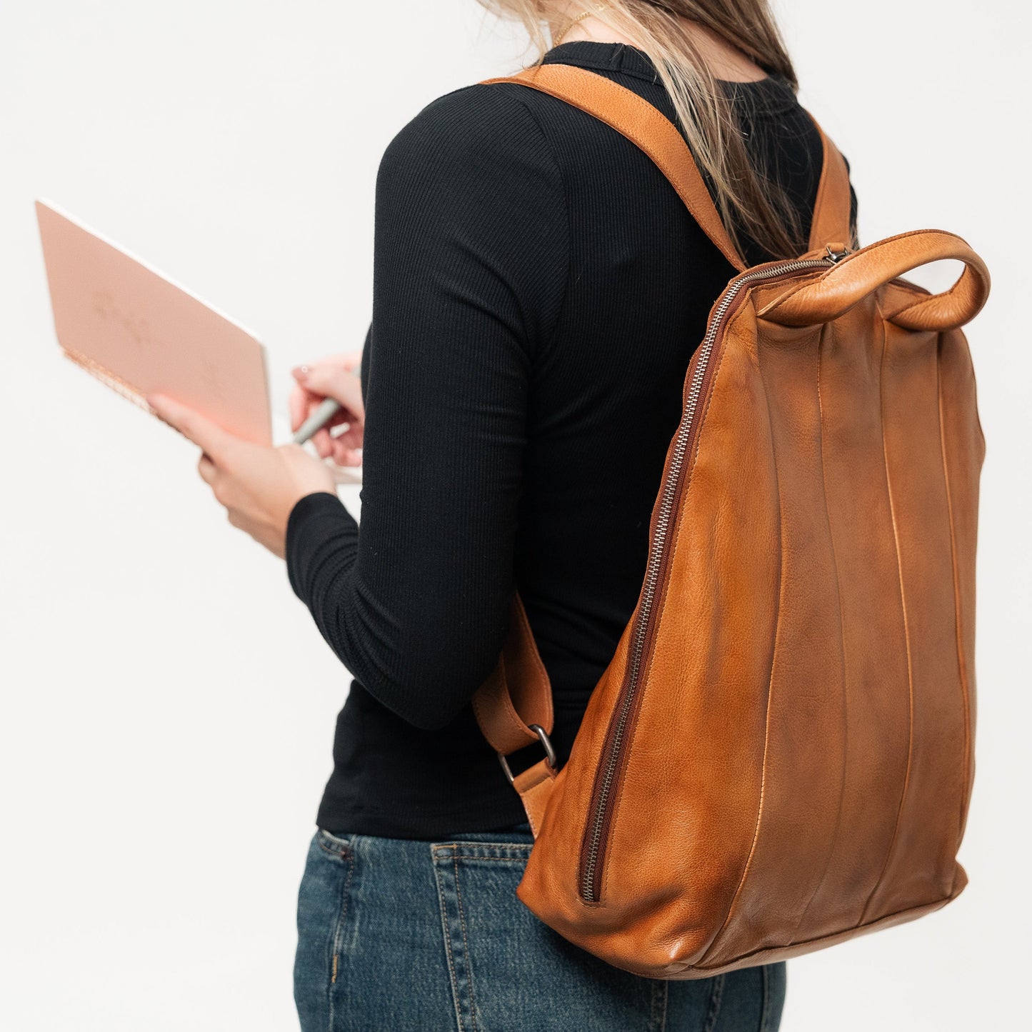 Latico Leathers Cognac Moore Leather Backpack