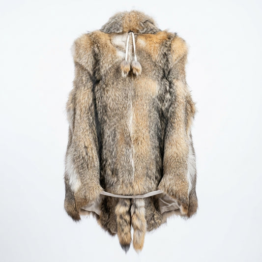 Kashani Women's Natural Grey Fox Fur Raw Cut Vest