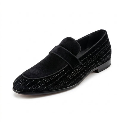 After Midnight Vincent Greek Key Crystal Loafer
