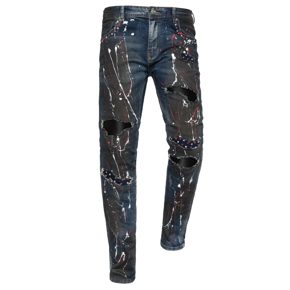 Barocco STREET EDGE Denim Pants DENIM/RED – Dudes Boutique