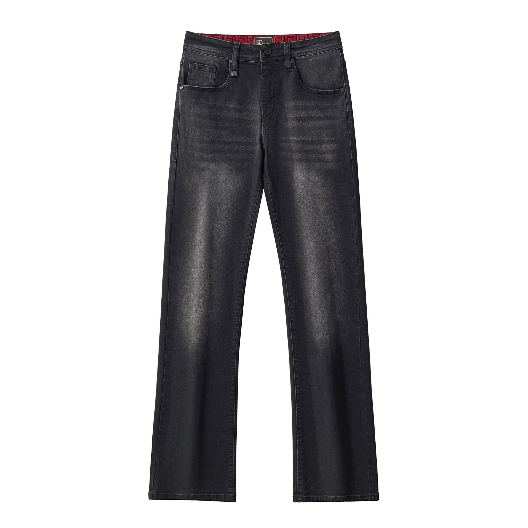 Faded Edge Straight-Leg Denim BLACK