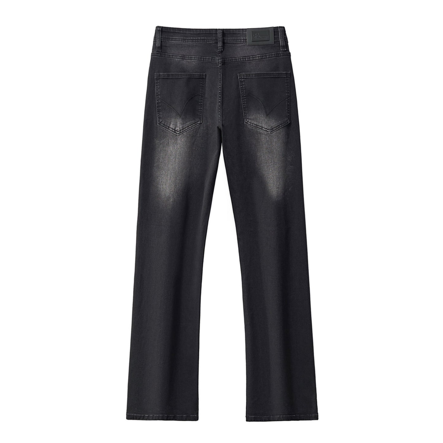 Faded Edge Straight-Leg Denim BLACK