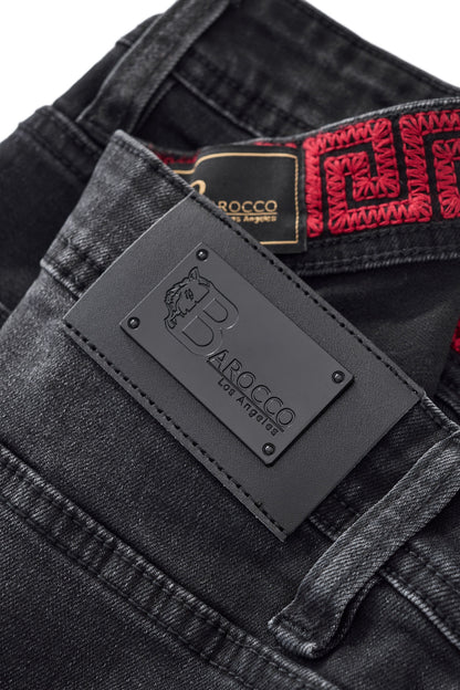 Faded Edge Straight-Leg Denim BLACK