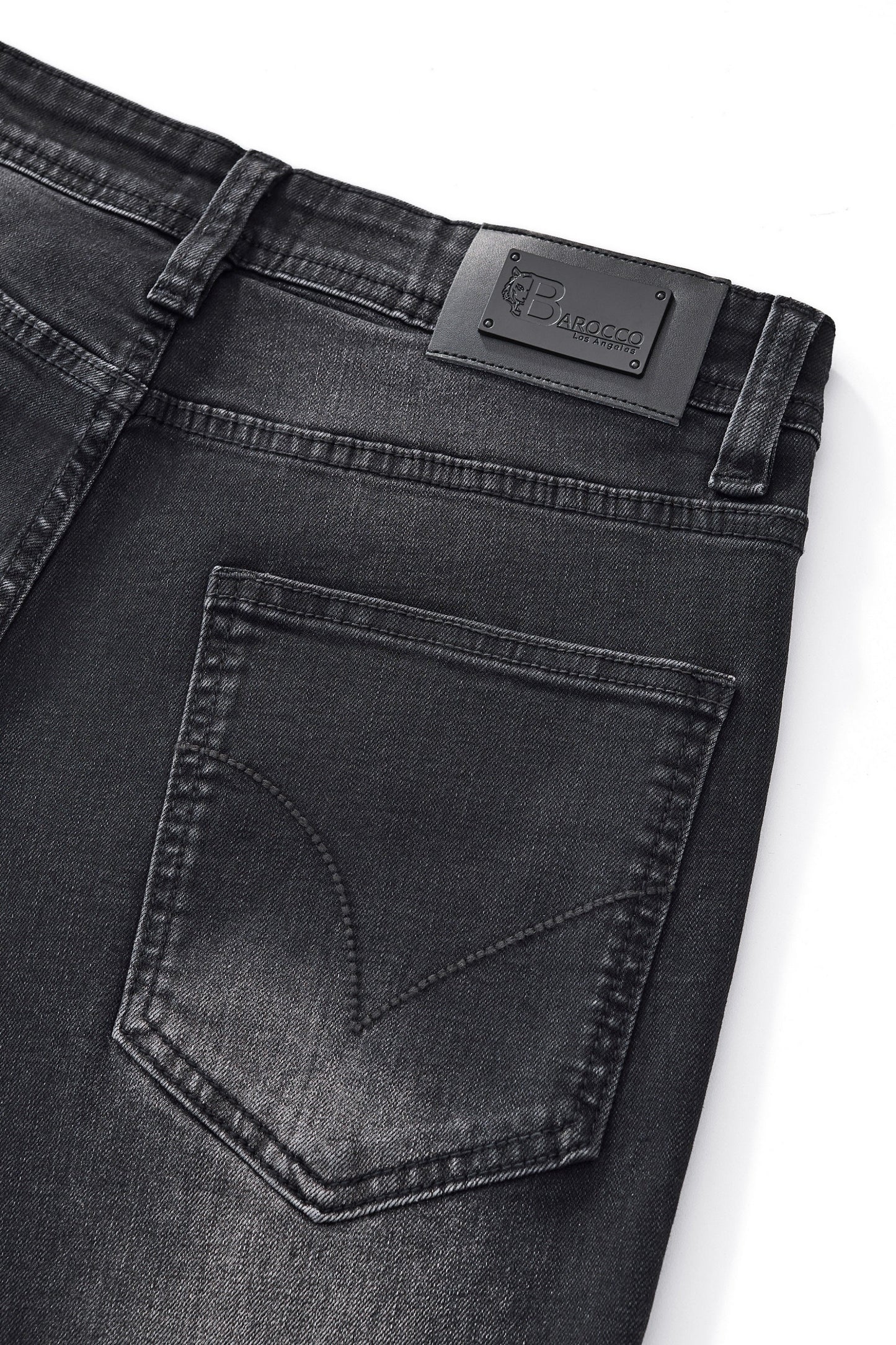 Faded Edge Straight-Leg Denim BLACK