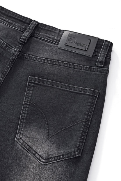 Faded Edge Straight-Leg Denim BLACK