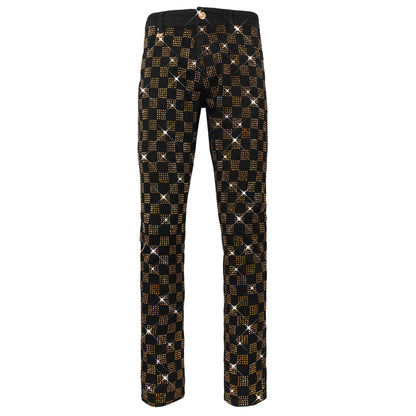 Dazzle Check Denim Pant BLACK/GOLD