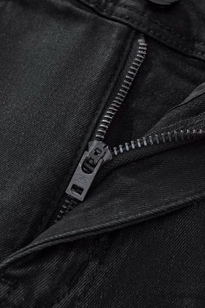 Regalia Medallion Print Denim Pant BLACK