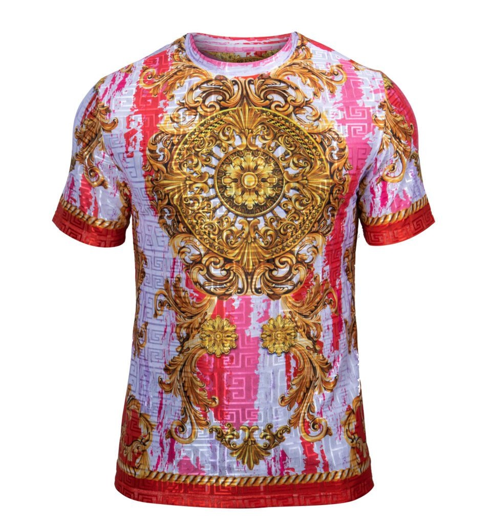 Prestige Red Golden Royal Greek Key T-Shirt - Dudes Boutique