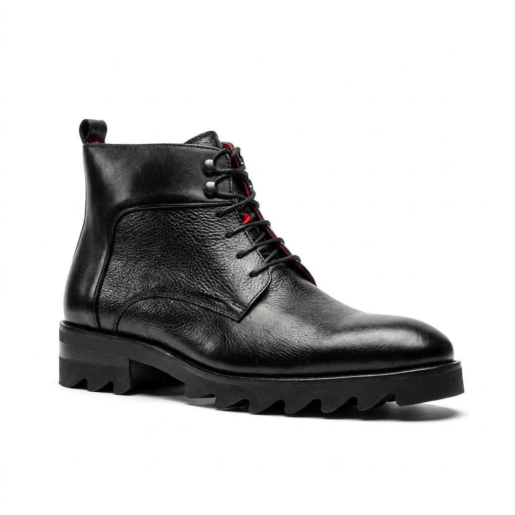 Giovanni 'Walker' Black Leather Boots