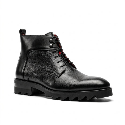 Giovanni 'Walker' Black Leather Boots