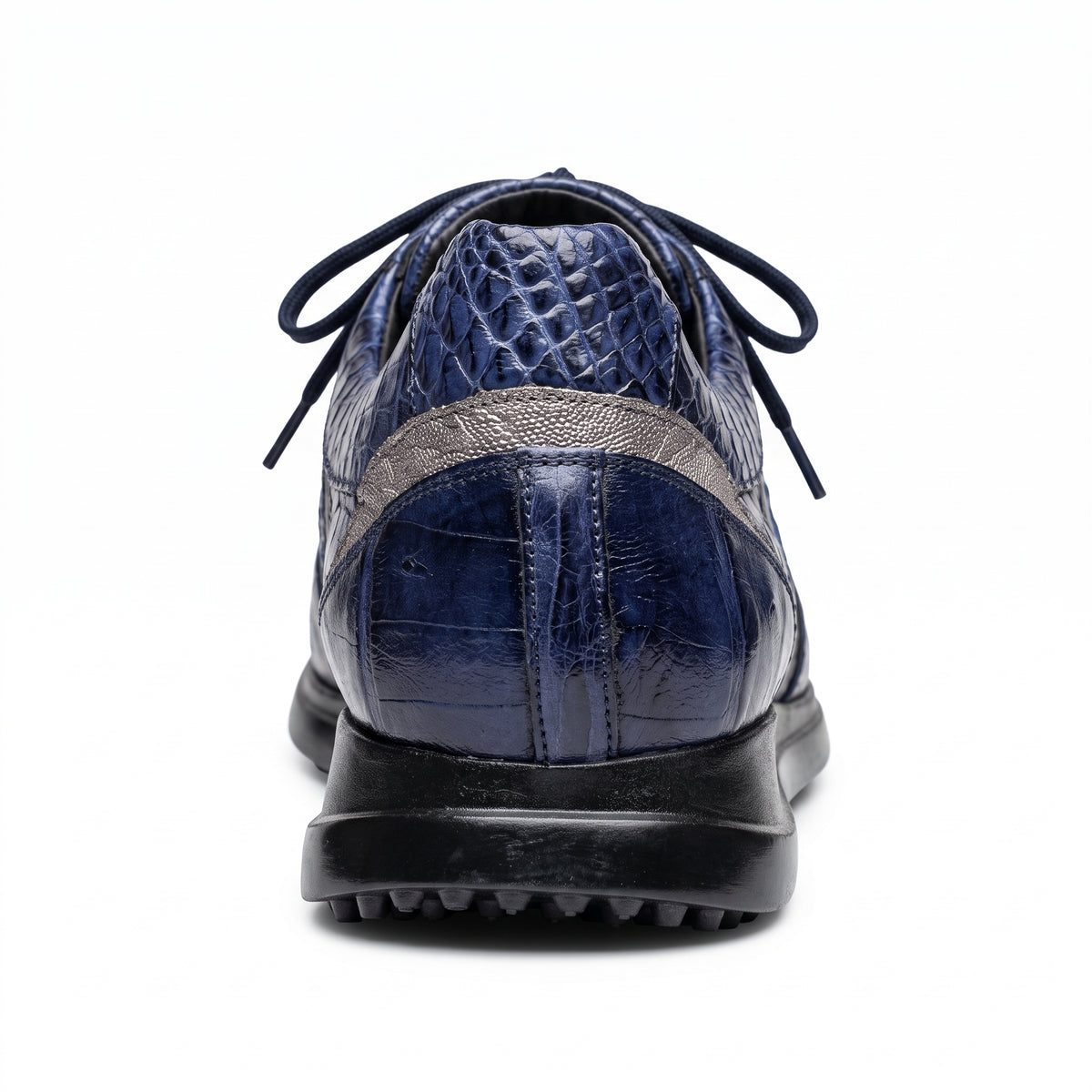 Mauri 8453 Wonder Blue / Grey Hornback Baby Croc / Ostrich Leg Sneakers
