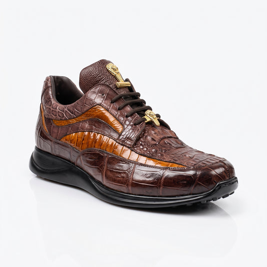 Mauri 8453 Cognac / Sp Rust Hornback Baby Croc / Ostrich Leg Sneakers