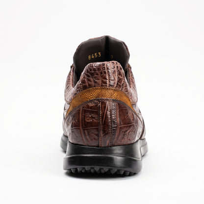 Mauri 8453 Cognac / Sp Rust Hornback Baby Croc / Ostrich Leg Sneakers