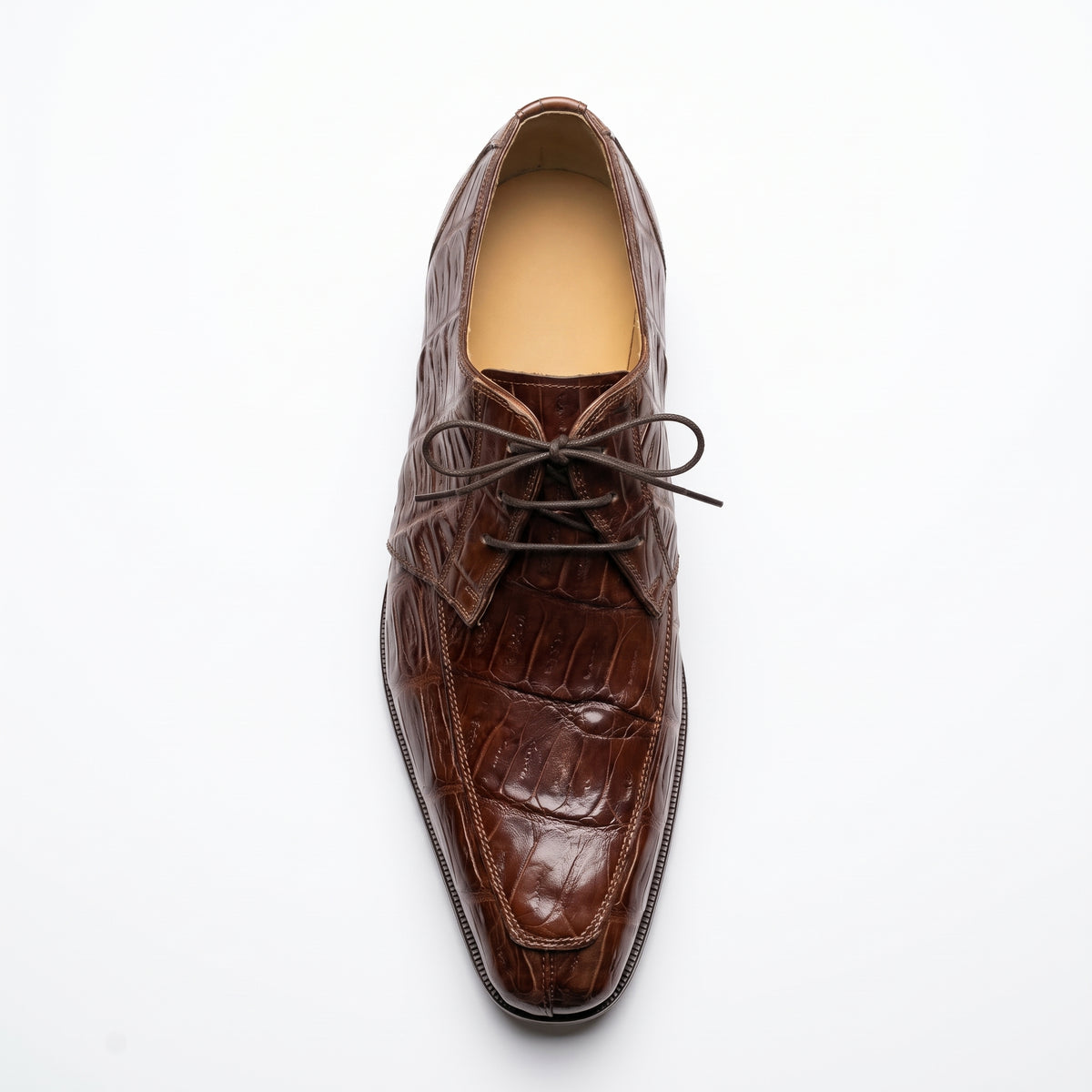 Mauri 1000/3 Chocolate Brown Baby Crocodile Dress Shoes