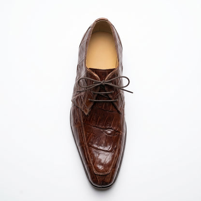 Mauri 1000/3 Chocolate Brown Baby Crocodile Dress Shoes