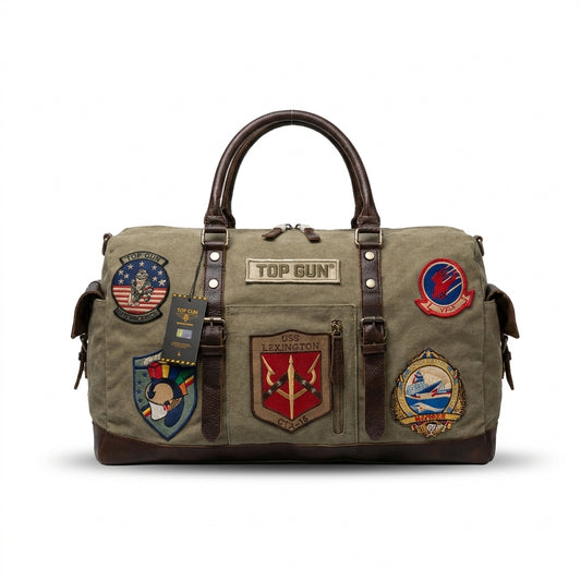 Top Gun Waxed Canvas Duffle Bag - Olive