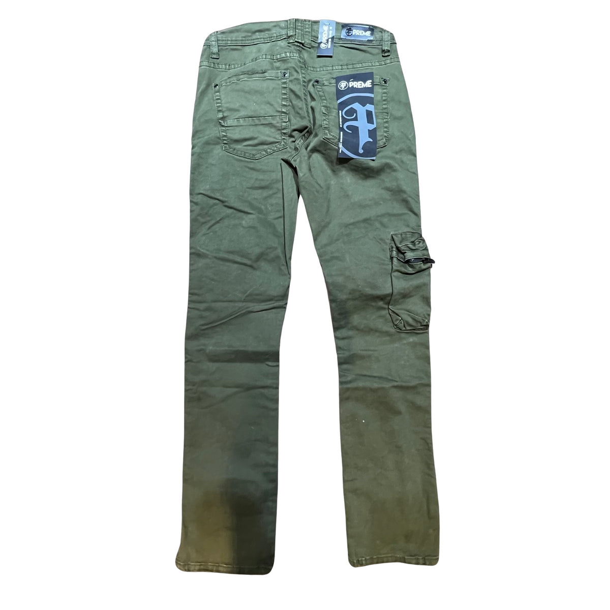 PREME Olive Cargo Stacked Jeans - Dudes Boutique