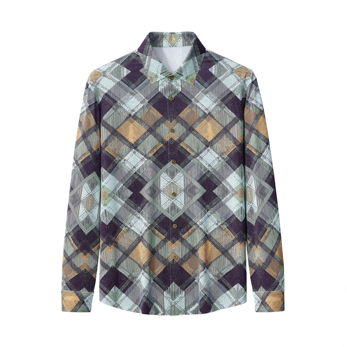 Diamond Plaid Stretch Shirt – El Baron KHAKI