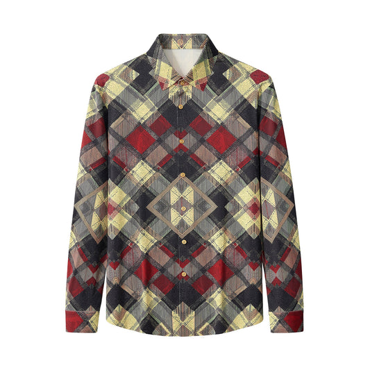 Diamond Plaid Stretch Shirt – El Baron RED