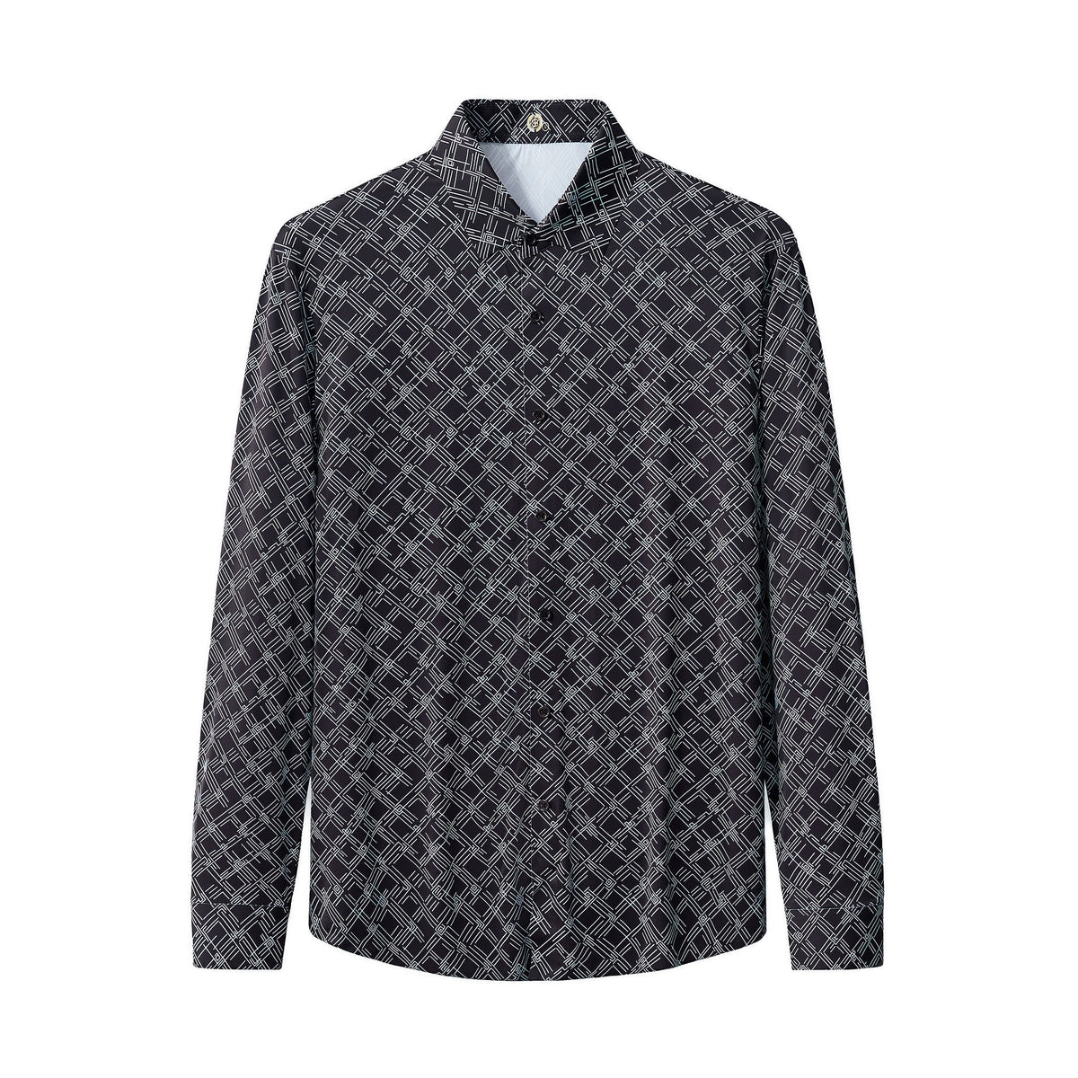 Seamless Geo Print Shirt – El Baron BLACK