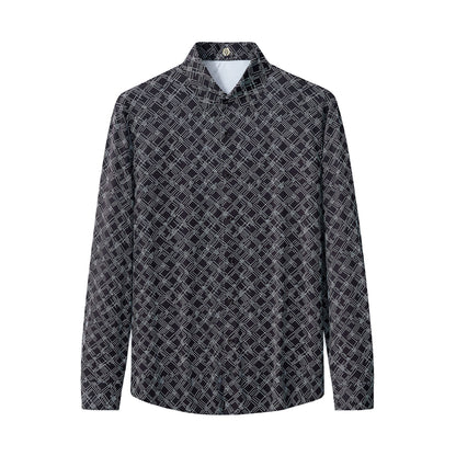 Seamless Geo Print Shirt – El Baron BLACK