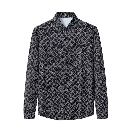 Seamless Geo Print Shirt – El Baron BLACK