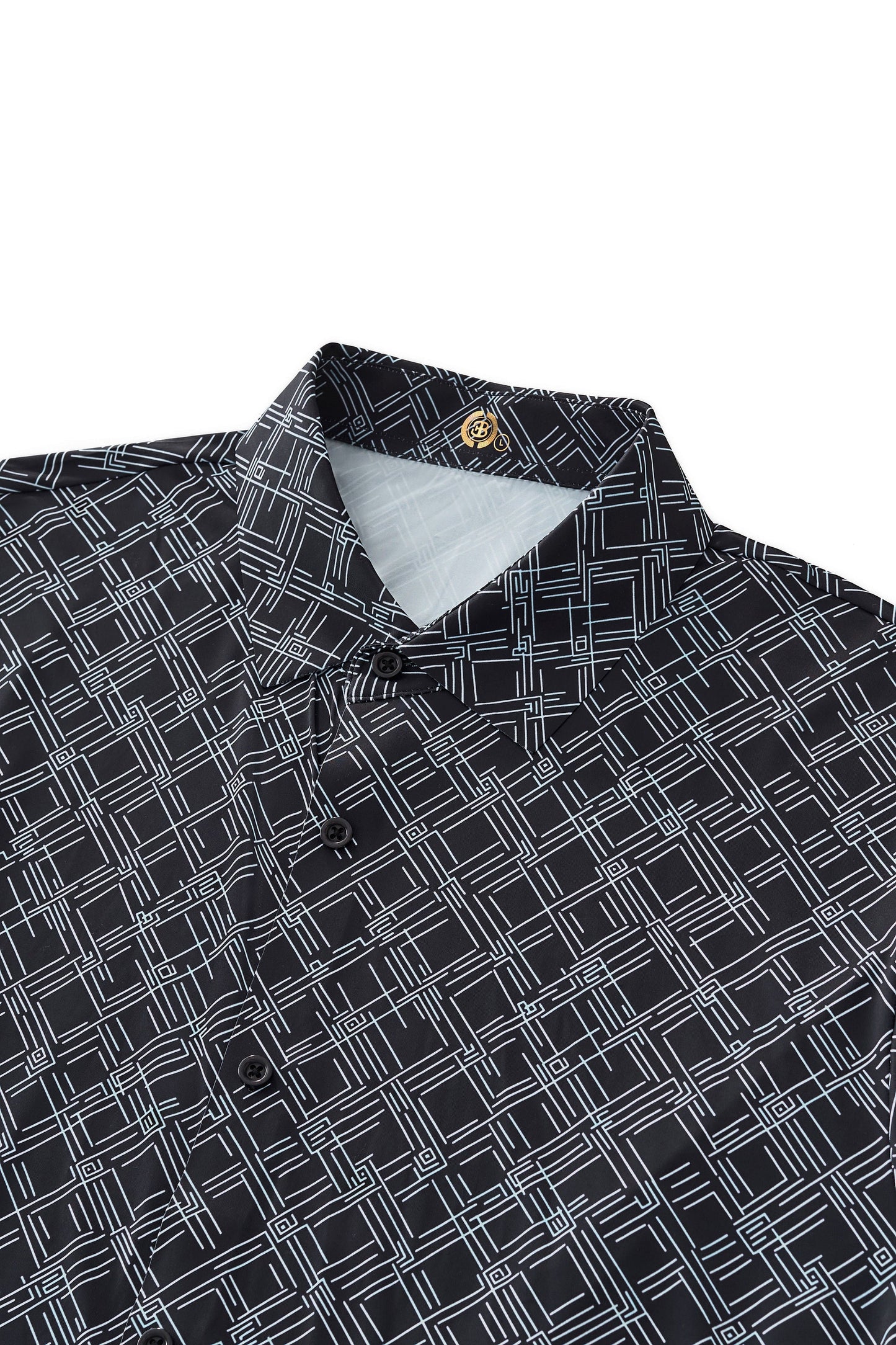 Seamless Geo Print Shirt – El Baron BLACK