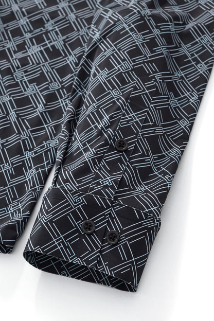 Seamless Geo Print Shirt – El Baron BLACK