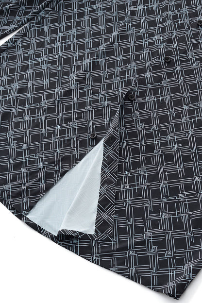 Seamless Geo Print Shirt – El Baron BLACK