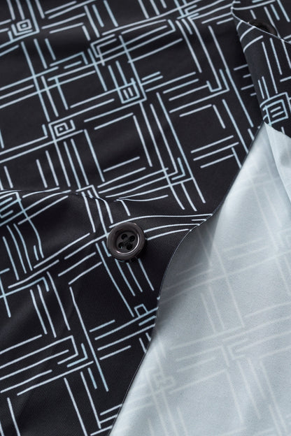 Seamless Geo Print Shirt – El Baron BLACK