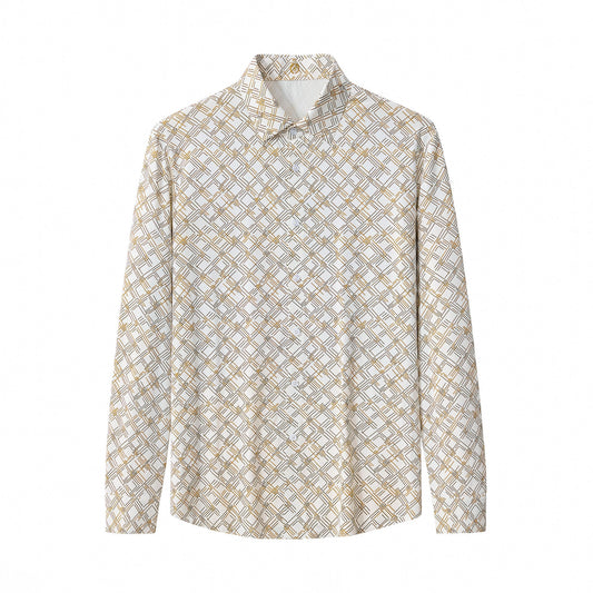 Seamless Geo Print Shirt – El Baron WHITE