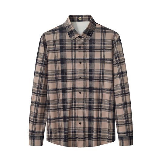 Seamless Plaid Stretch Shirt – El Baron KHAKI