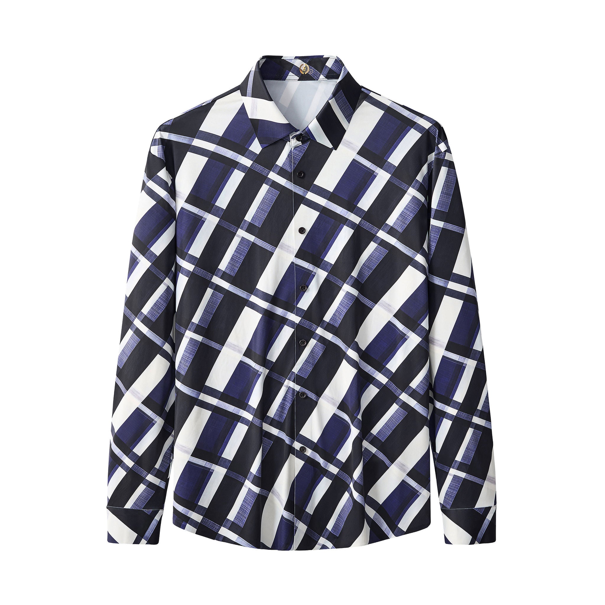 Seamless Bold Plaid Shirt – El Baron BLUE