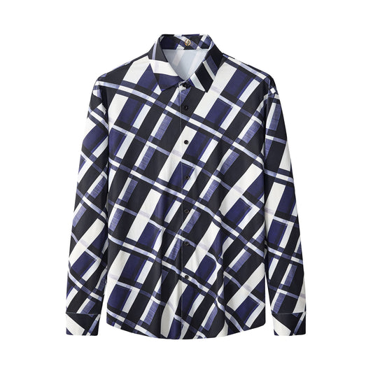 Seamless Bold Plaid Shirt – El Baron BLUE