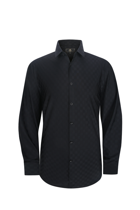 Gridline Stretch LS Shirt BLACK