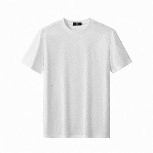 Embossed Monogram Tee – El Baron WHITE