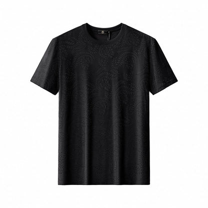Embossed Paisley Tee – El Baron BLACK