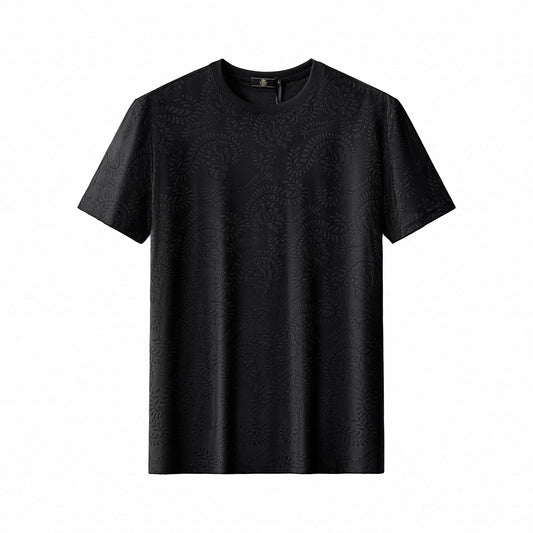 Embossed Paisley Tee – El Baron BLACK