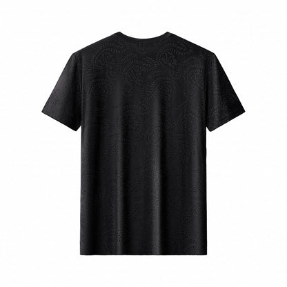 Embossed Paisley Tee – El Baron BLACK