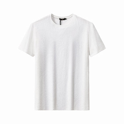 Embossed Paisley Tee – El Baron WHITE