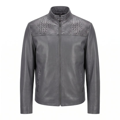Safari Gray Horn-back Crocodile/Lambskin Jacket