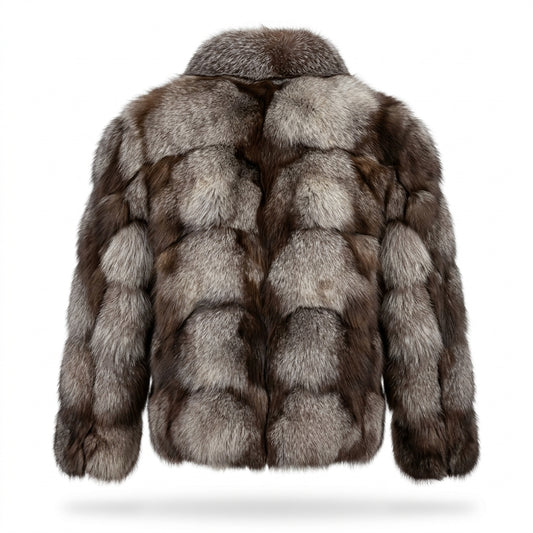 Kashani Men's Natural Crystal Fox Fur Coat