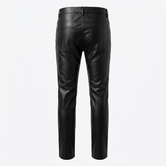 LCR Men's LC-PL10 Black PU Leather Pants